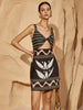 Clara | Ärmelloses Cutout Print Kleid