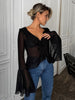 Clara | Chiffon Rüschenshirt mit V-Ausschnitt