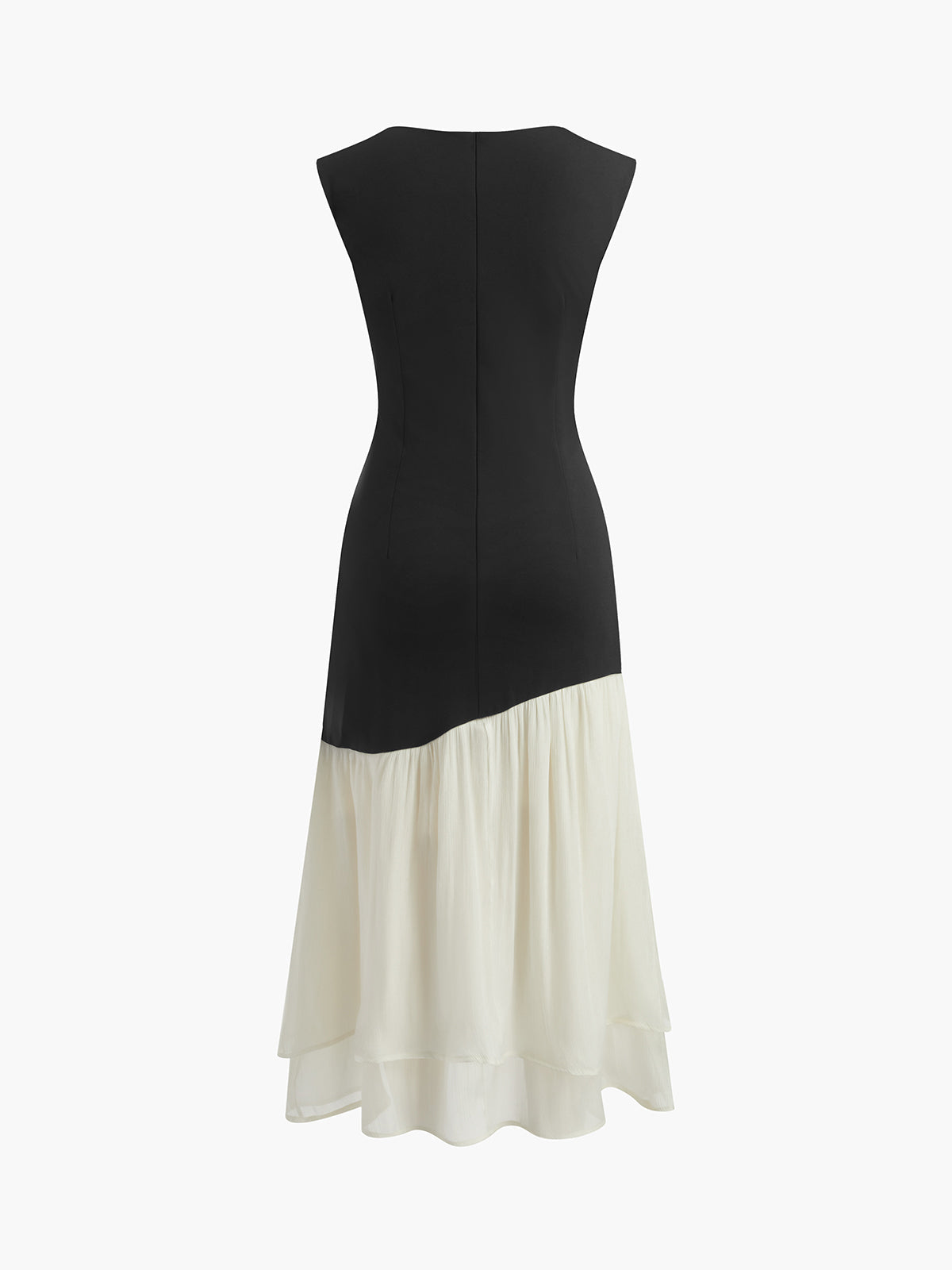 Mia | Zweifarbige Plissierte Midi-Kleid
