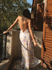 Emilia | Chiffon-Rückenfreies Blumenmaxikleid