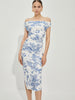 Sophie | Elegantes Midi-Kleid mit Print und geradem Ausschnitt