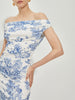 Sophie | Elegantes Midi-Kleid mit Print und geradem Ausschnitt