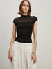 Emilia | Elegantes Rippenstrick-Top mit Kappenschulter
