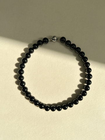 Anna | Elegante Halskette aus schwarzem Onyx