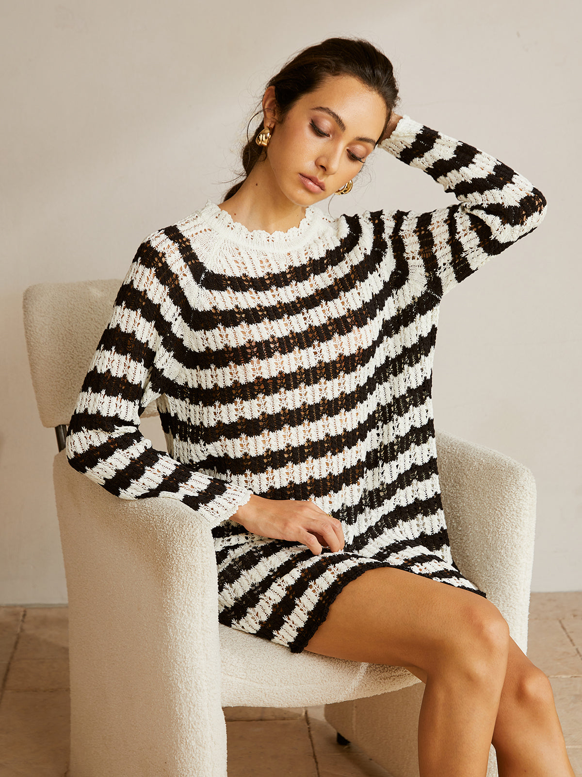 Leonie | Gestreifter, luftiger Pullover