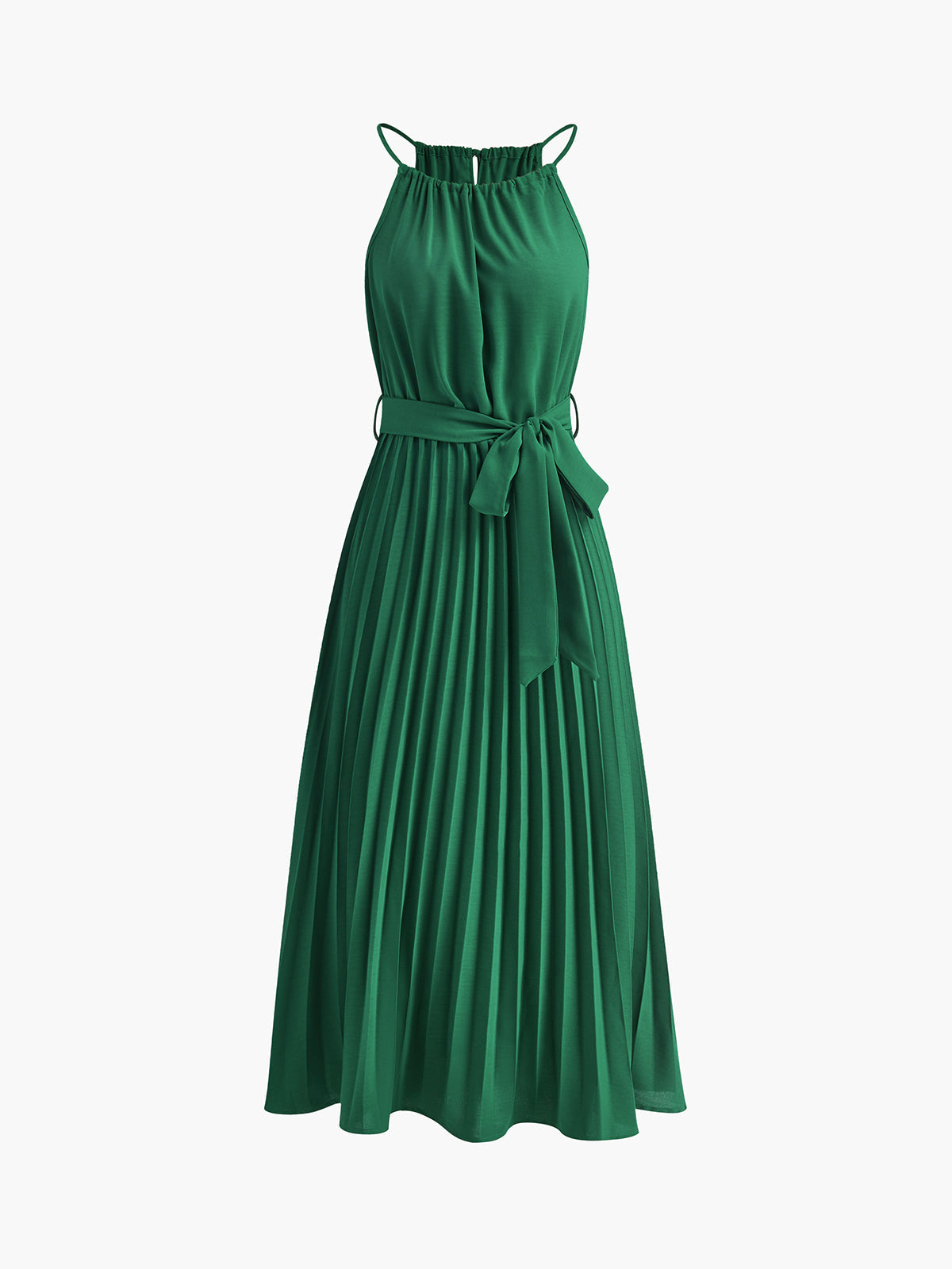 Mia | Haltergurt Midi-Kleid mit Faltenwurf