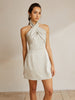 Clara | Elegantes Kurzkleid mit Cross Halter und Rückenausschnitt