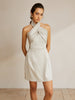 Clara | Elegantes Kurzkleid mit Cross Halter und Rückenausschnitt