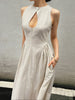 Emilia | Baumwoll- und Leinenmaxikleid mit Falten und Cutouts