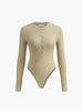 Clara | Rippdesign Bodysuit mit Knöpfen