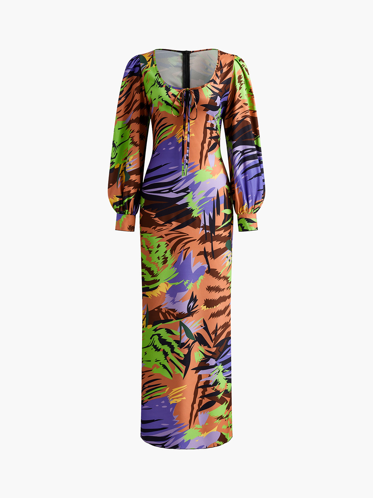 Clara | Druck-Cutout Reißverschluss Kleid