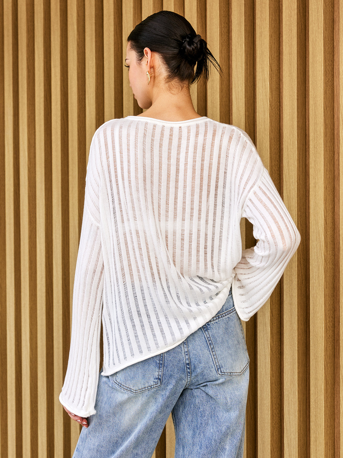 Lukas | Semi-Transparenter Langarm-Pullover