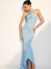Clara | Rosette Halter Fishtail Kleid
