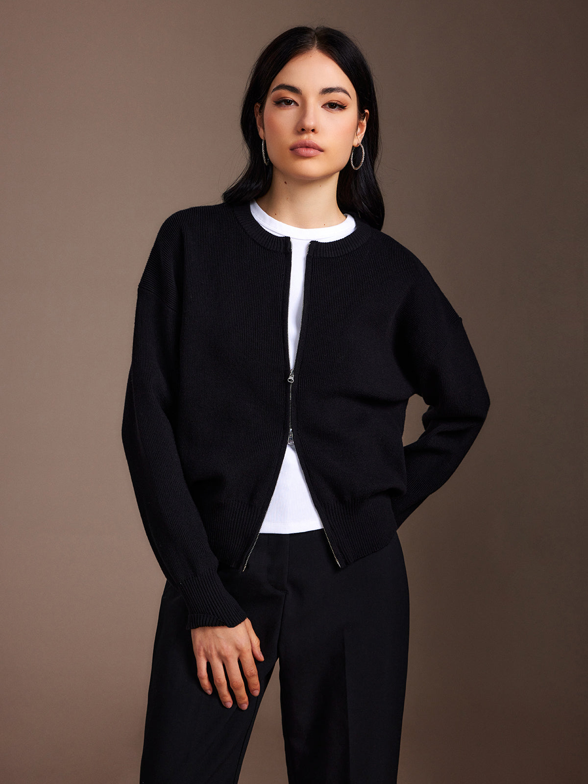 Ana | Eleganter Doppelreißverschluss-Cardigan