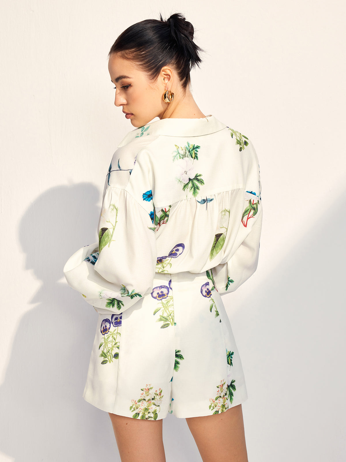 Clara | Floral Bedrucktes Kurzarm-Shorts Set