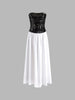 Laura | Faltenrock Pailletten Maxikleid