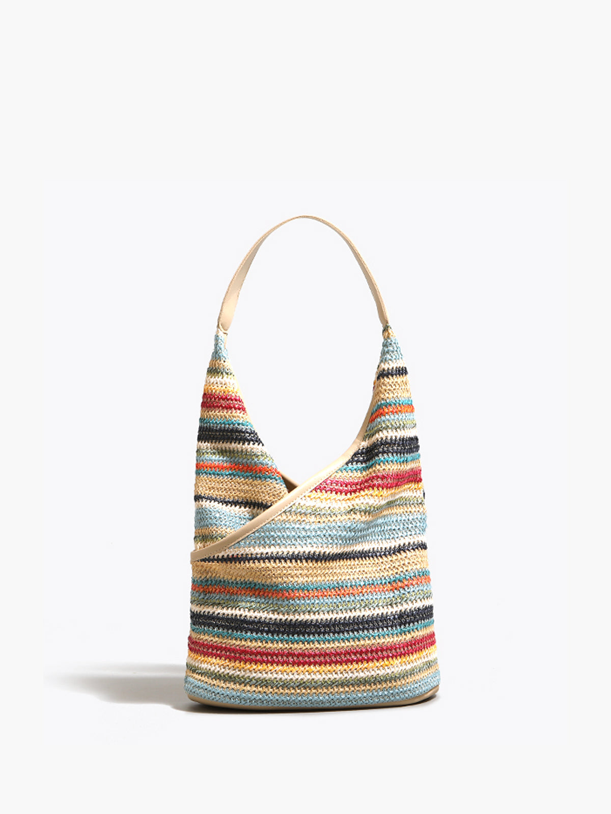 Lina | Bunte Regenbogen-Gras Schultertasche