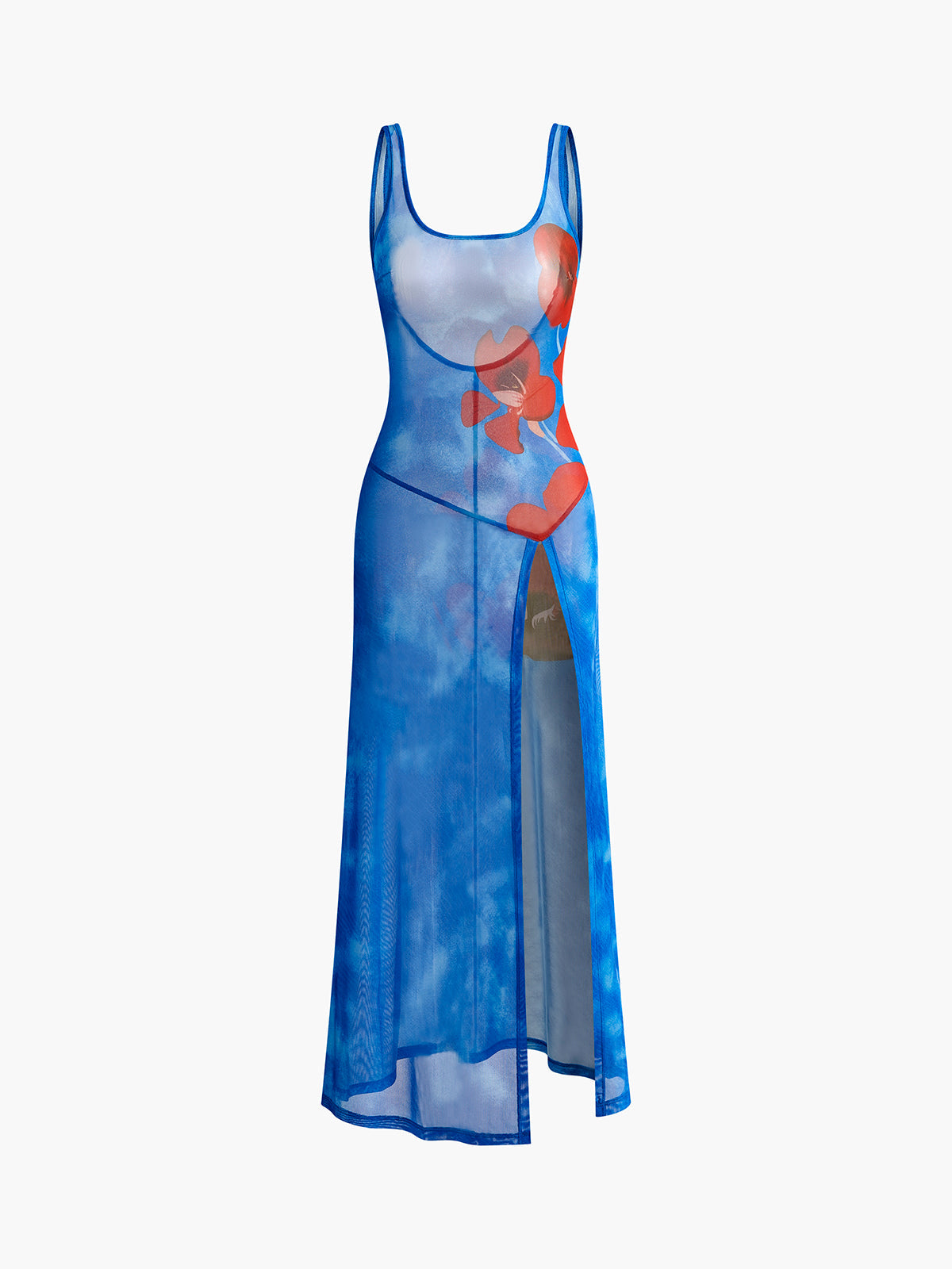 Clara | Elegantes Blumen Maxikleid mit Schlitz