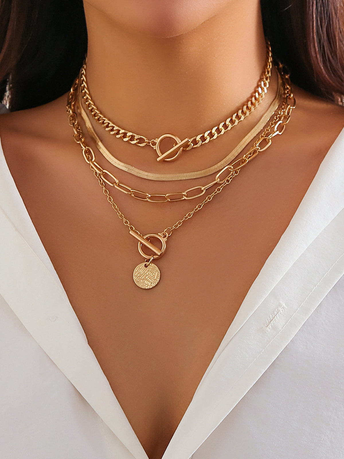 Nico | Chunky Stacking Anhänger-Halsketten-Set