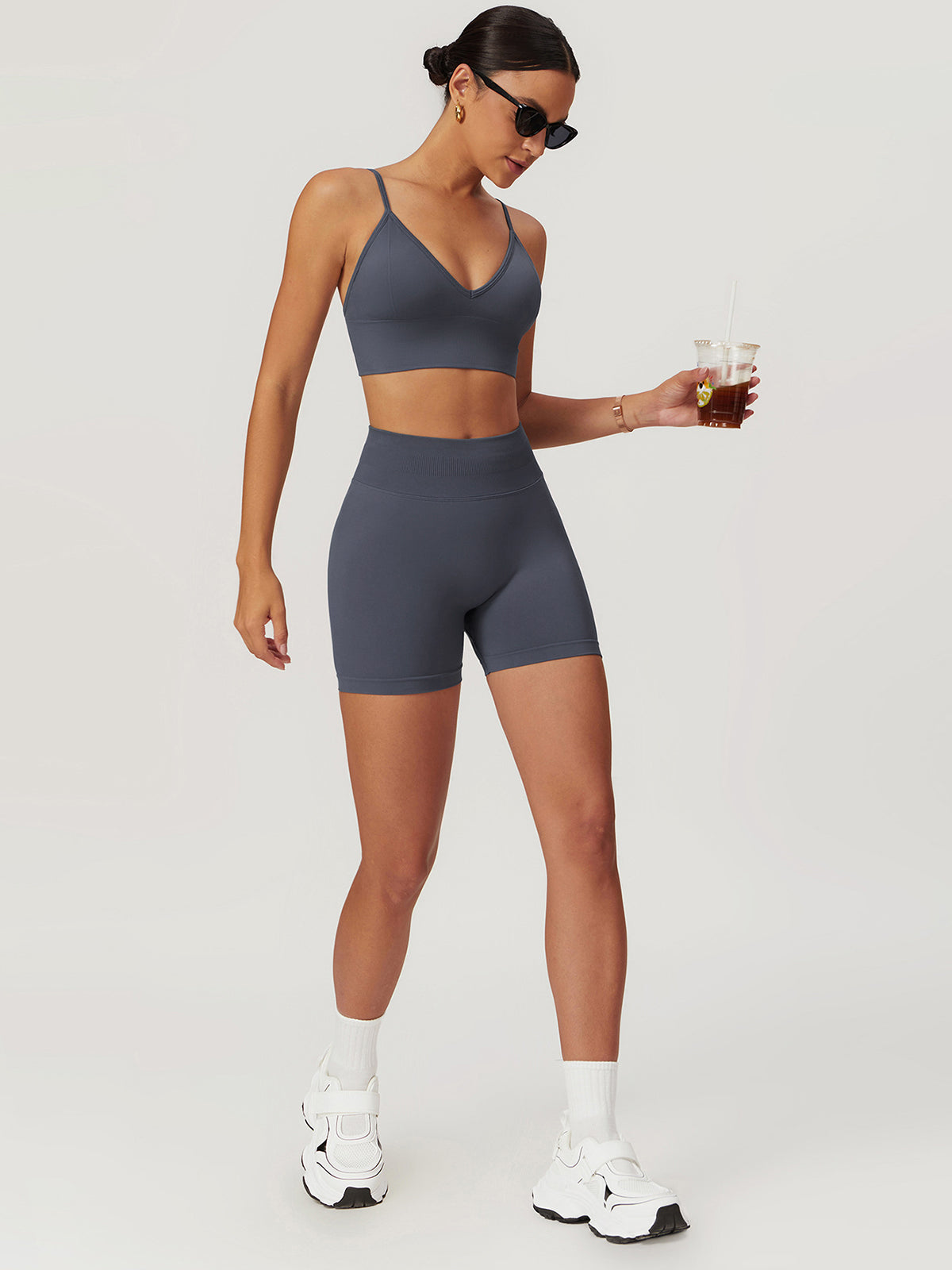 Lara | Bequemes Yoga Shorts Set mit Hüftlift