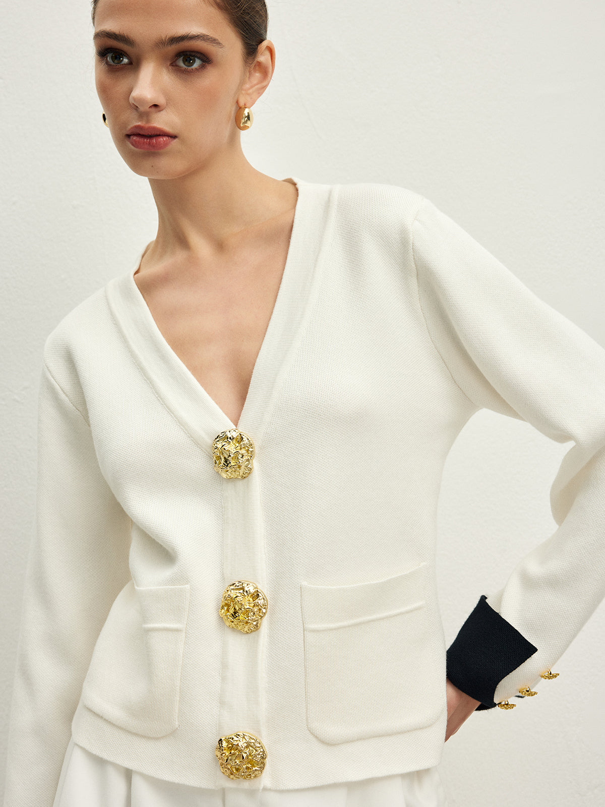 Clara | Eleganter Jersey-Cardigan mit Kontrastdetails