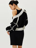 Zeitloser Stil | Color Block Strick-Cardigan