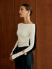 Maxi Shirt | Zweifarbige Strickoberteil