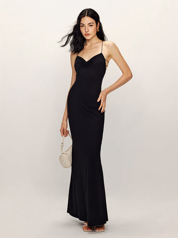 Lena | Rückenfreies Cami Fishtail Jersey Kleid