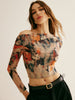 Stilvolle Crop Bluse | Retro Asymmetrische Kragen Bluse