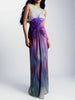 Laura | Knopfbedrucktes Gradient-Maxikleid