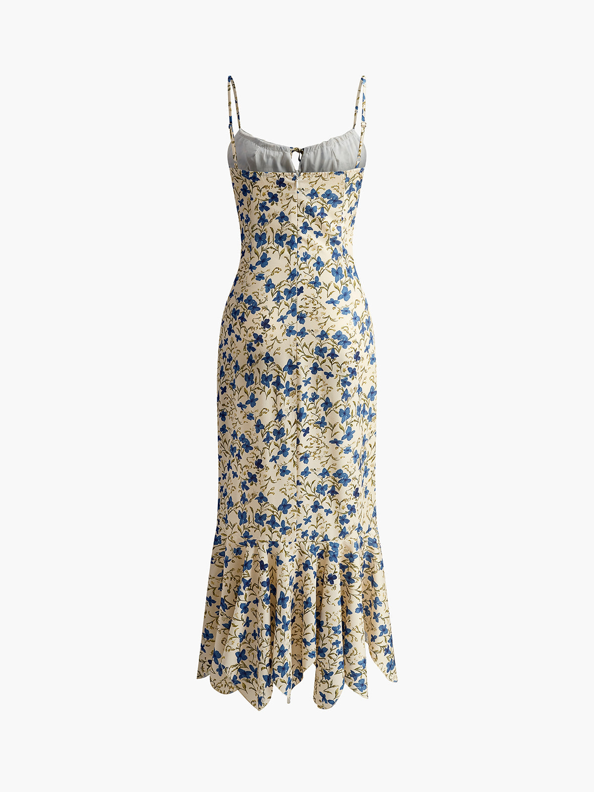 Clara | Romantisches Blumenmuster Kleid mit unregelmäßigem Saum