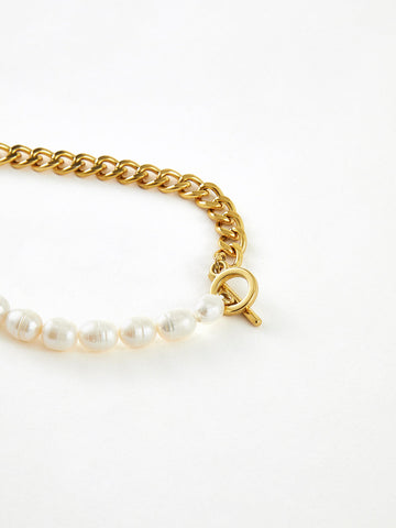 Luisa | Chunky Ketten-Lariatschmuck mit Perlen