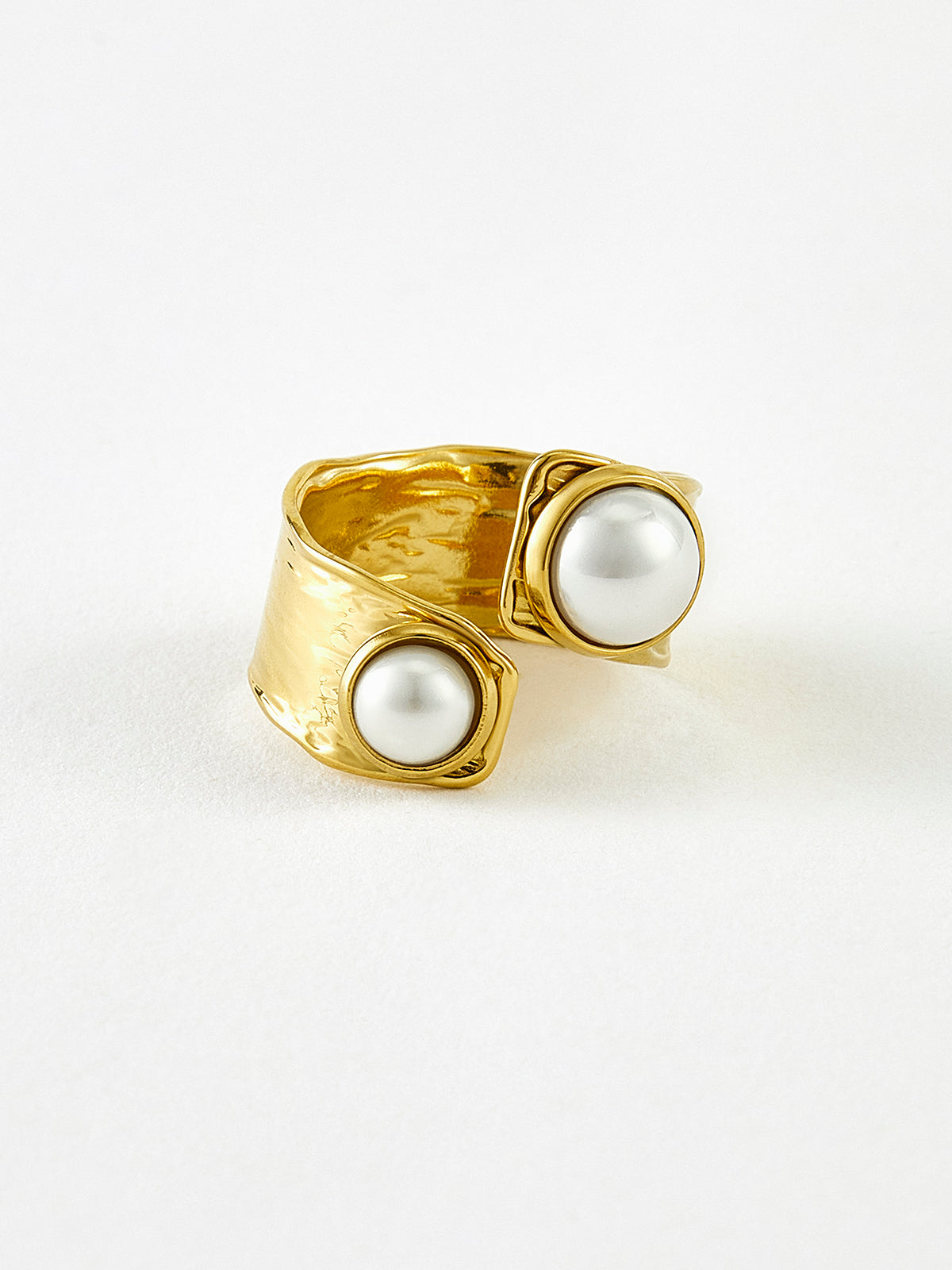 Emilia | Golden Tunnel Perlen Offener Ring