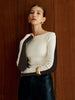 Maxi Shirt | Zweifarbige Strickoberteil