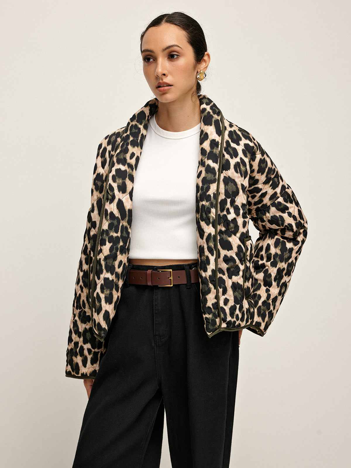 Laura | Eleganter Leoparden-Print Wintermantel