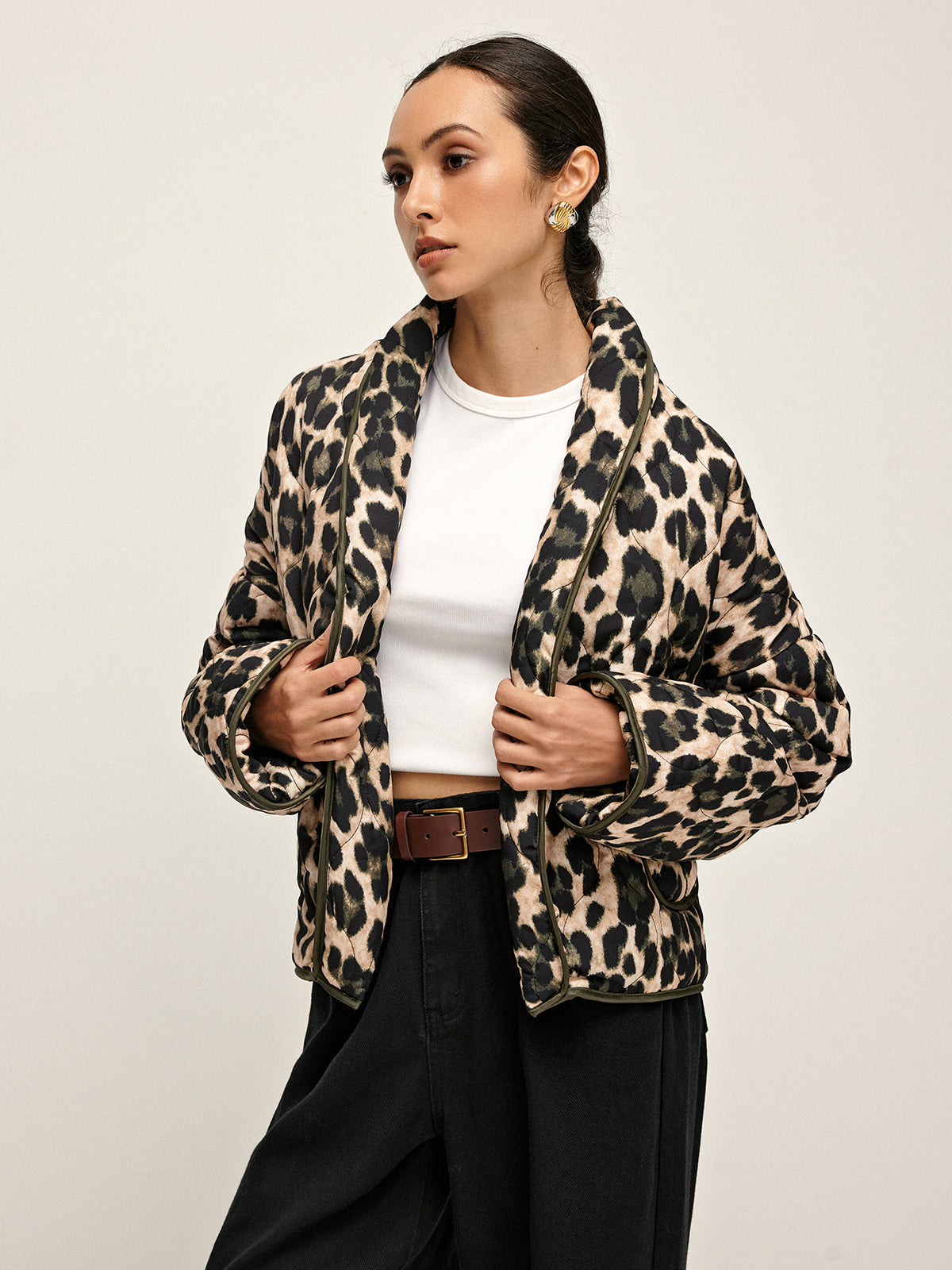 Laura | Eleganter Leoparden-Print Wintermantel