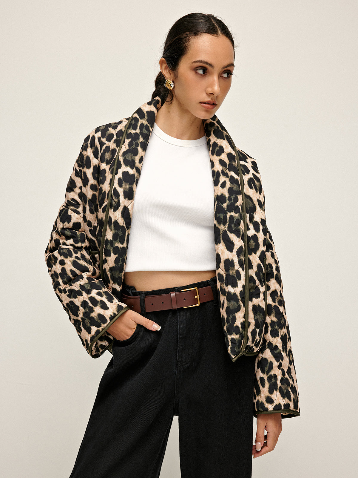 Laura | Eleganter Leoparden-Print Wintermantel