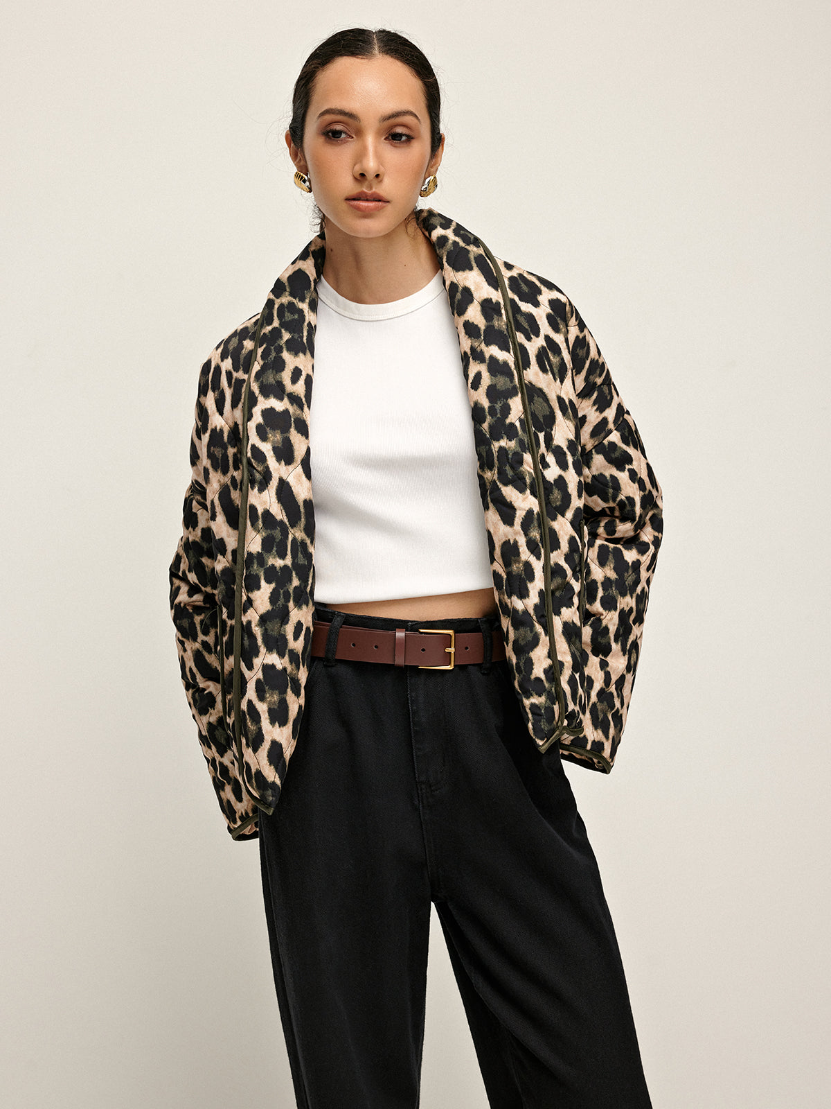 Laura | Eleganter Leoparden-Print Wintermantel