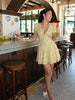 Clara | Florales V-Ausschnitt-Kleid mit Knoten