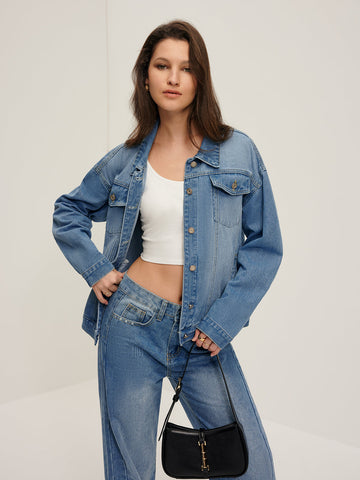 Leona | Jeansjacke mit Klappentaschen