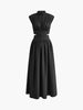 Clara | Maxi Kleid mit Cut-Out und Mock Neck