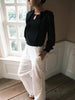 Anna | Knopf-Ausschnitt 2 in 1 Bluse