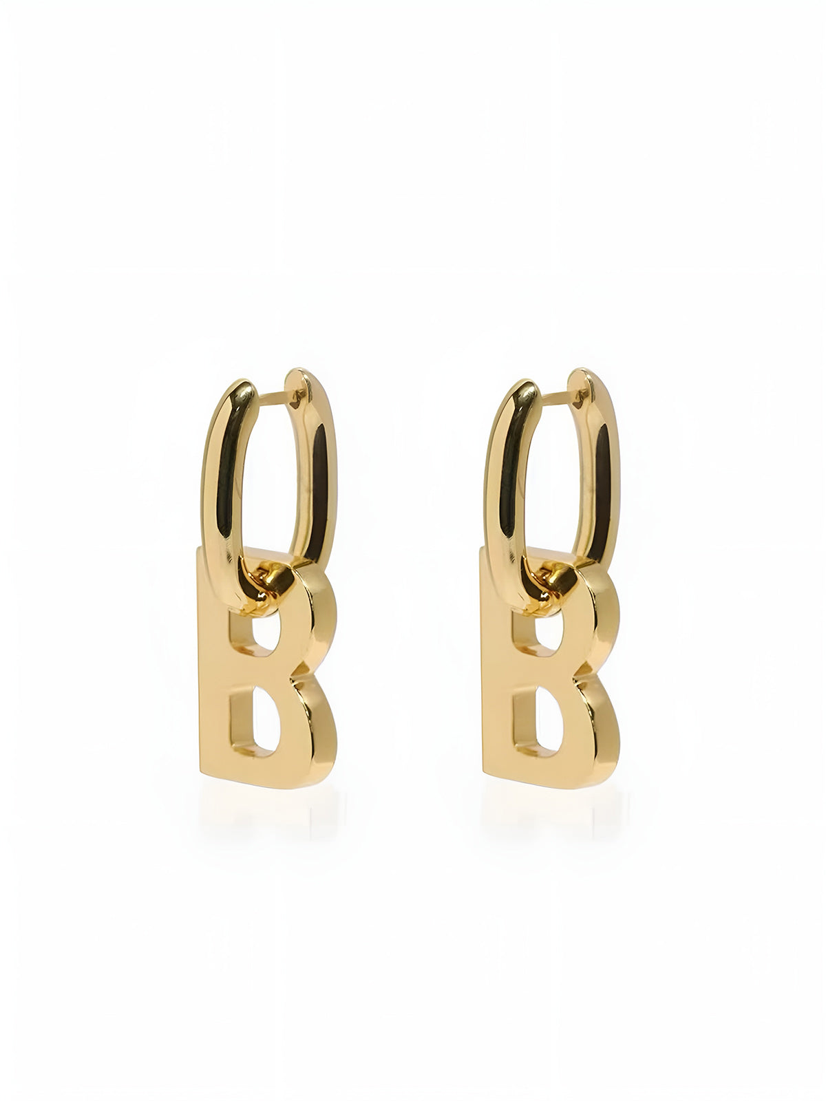 Clara | Goldene B-Buchstaben-Pendelohringe