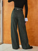 Lena | Vintage Karohose mit Gürtel und weitem Bein