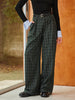 Lena | Vintage Karohose mit Gürtel und weitem Bein