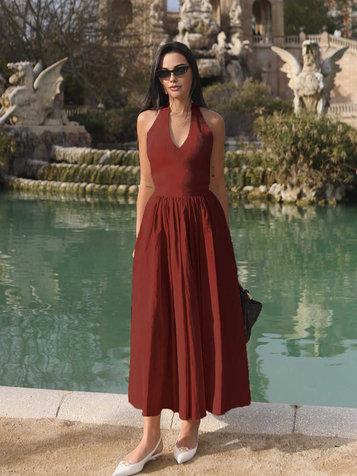 Clara | Halterloses Kleid mit Taschen