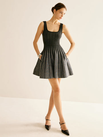 Anja | Elegantes Pailletten-Kleid aus Wollmix