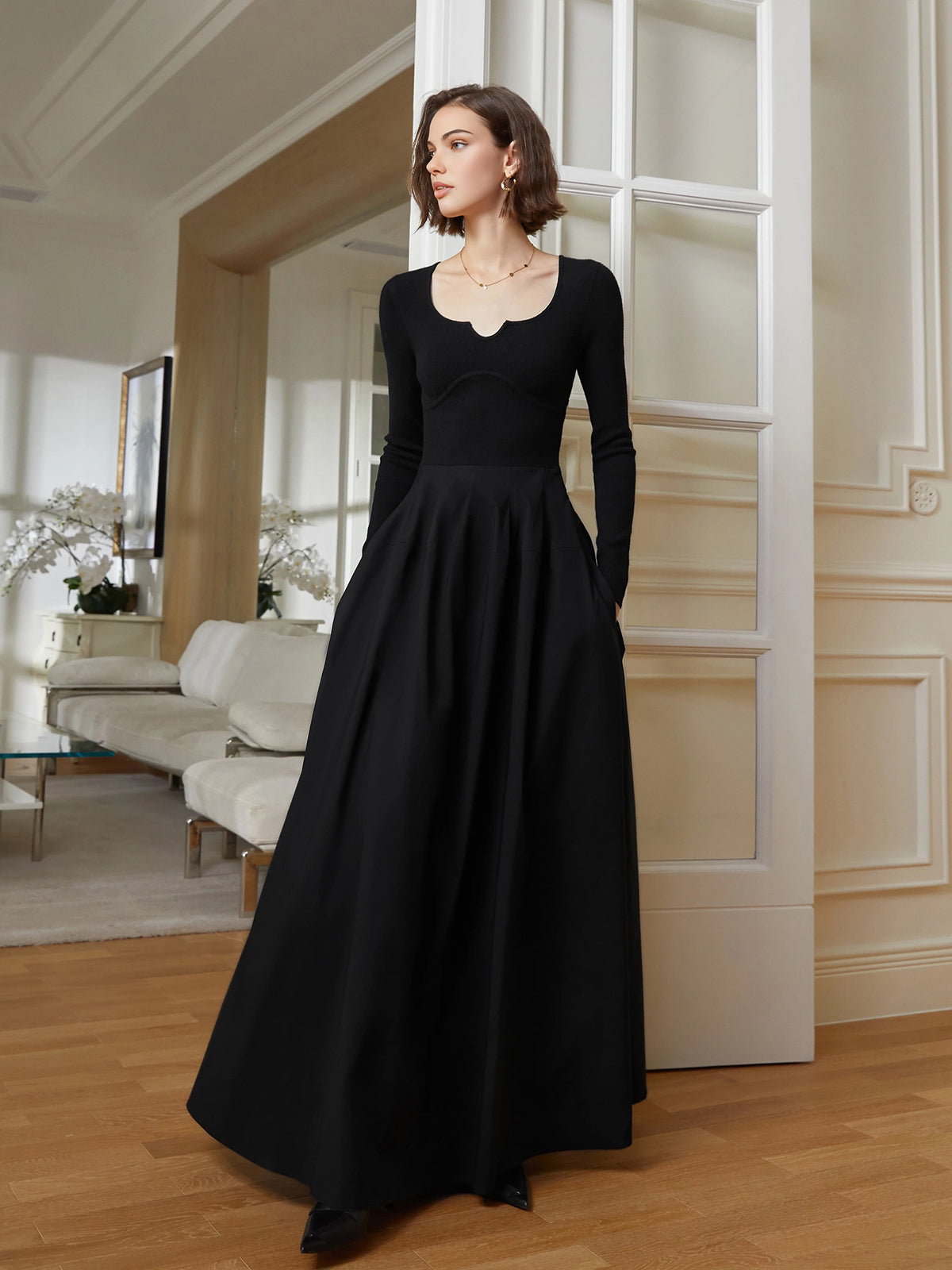 Sophie | Elegantes Regenschirm-Panel Kleid