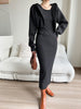 Clara | Modisches asymmetrisches Maxikleid mit geteiltem Rundhalsausschnitt