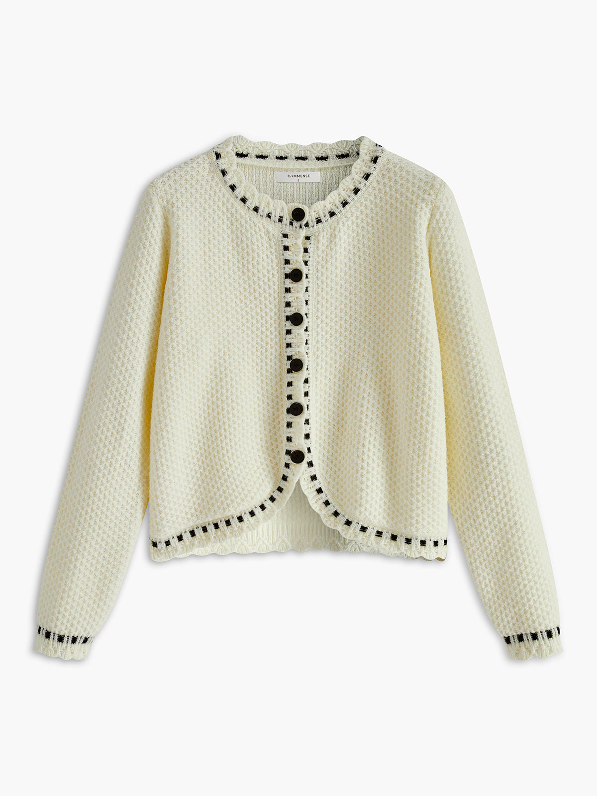 Clara | Eleganter Wellenbesatz Cardigan